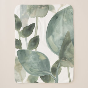 Water Leaves - Watercolor Sherpa Blanket