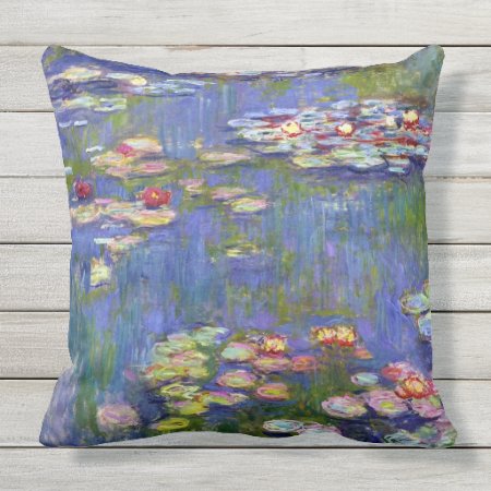 Water Lilies 1916 Claude Monet Fine Art Throw Pillow