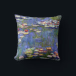 Water Lilies 1916 Claude Monet Fine Art Throw Pillow<br><div class="desc">Water Lilies was one of a series of many water lily flower paintings by French Impressionism artist,  Claude Monet,  painting the light,  color,  and nature reflections in the pond water among the lily pads.</div>