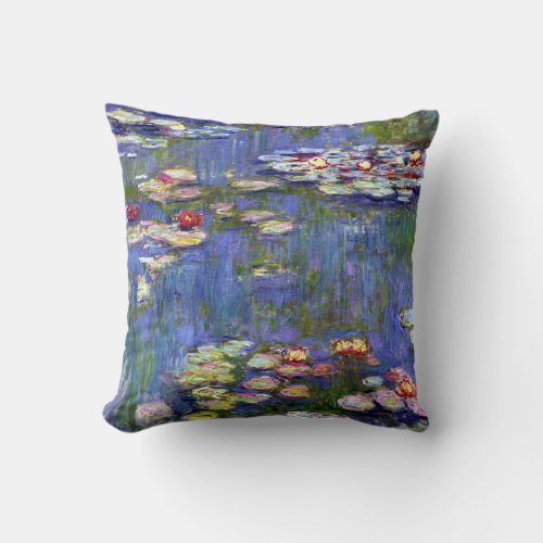 Water Lilies 1916 Claude Monet Fine Art Throw Pillow