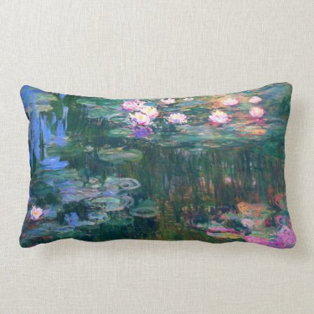 Water Lilies 1917 Claude Monet Fine Art Lumbar Pillow