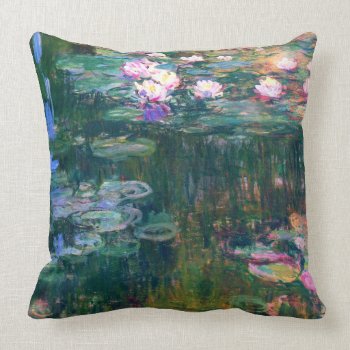 Water Lilies 1917 Claude Monet Fine Art Throw Pillow by monet_paintings at Zazzle