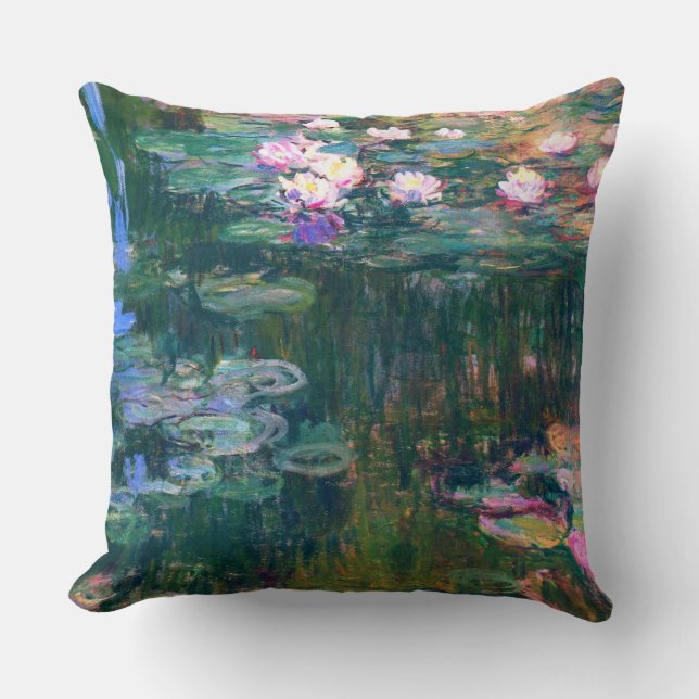 Water Lilies 1917 Claude Monet Fine Art Throw Pillow (Front)