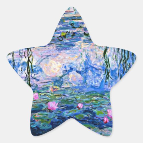 Water Lilies 1919 by Claude Monet Star Sticker