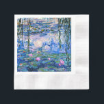 Water Lilies, 1919, by Monet Napkins<br><div class="desc">Water Lilies,  1919 famous painting by Claude Monet,  with color coordinated solid colors pinkish-purple and Monet blue,  ready to mix and match.</div>