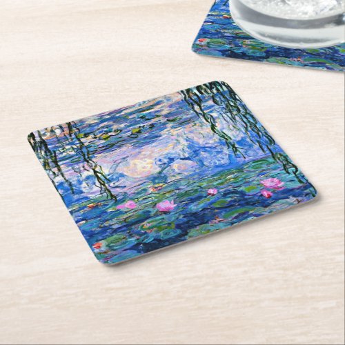 Water Lilies 1919 by Monet Square Paper Coaster