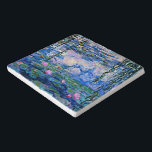 Water Lilies, 1919, by Monet Trivet<br><div class="desc">Water Lilies,  1919 famous painting by Claude Monet,  with color coordinated solid colors pinkish-purple and Monet blue,  ready to mix and match.</div>