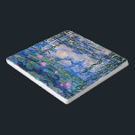 Water Lilies, 1919, by Monet Trivet<br><div class="desc">Water Lilies,  1919 famous painting by Claude Monet,  with color coordinated solid colors pinkish-purple and Monet blue,  ready to mix and match.</div>