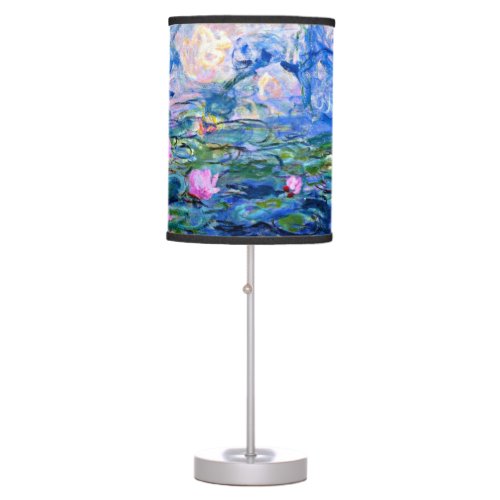 Water Lilies 1919 famous painting by Claude Monet Table Lamp