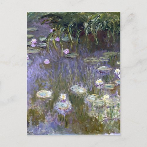 Water Lilies 1922 by Claude Monet French Purple Postcard