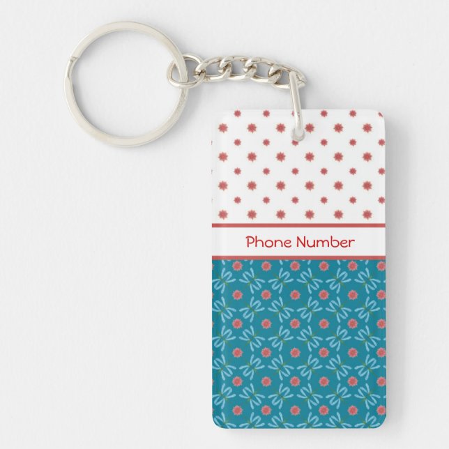 Water Lilies and Dragonflies, Custom Keychain (Front)