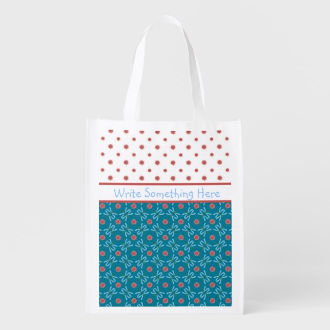 Water Lilies and Dragonflies, Custom Shopping Bag (Front)