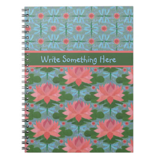 Water Lilies and Dragonflies Spiral Notebook