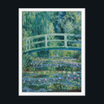 Water Lilies and Japanese Bridge by Monet Postcard<br><div class="desc">This oil painting is “Water Lilies and Japanese Bridge” done in 1899 by French impressionist artist Oscar Claude Monet (1840-1926).    It is our Fine Art Series no. 100.</div>