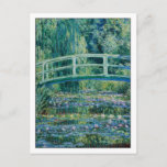 Water Lilies and Japanese Bridge by Monet Postcard<br><div class="desc">This oil painting is “Water Lilies and Japanese Bridge” done in 1899 by French impressionist artist Oscar Claude Monet (1840-1926).    It is our Fine Art Series no. 100.</div>