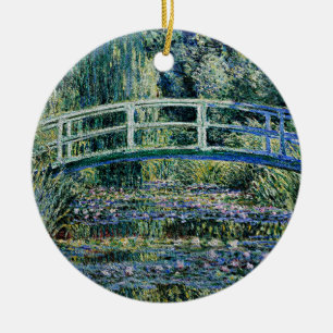 "Water Lilies and Japanese Bridge" Ceramic Ornament