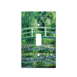 Water Lilies and Japanese Bridge, Claude Monet Light Switch Cover