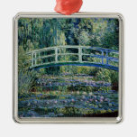 &quot;Water Lilies and Japanese Bridge&quot; Metal Ornament