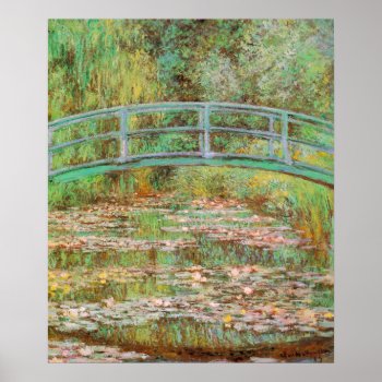 Water Lilies And Japanese Bridge Monet Fine Art Poster by monetart at Zazzle