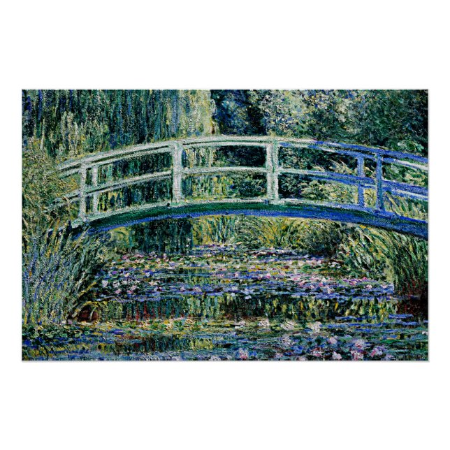"Water Lilies and Japanese Bridge" Poster (Front)