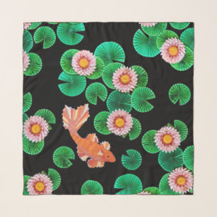 Water Lilies and Koi Fish Scarf
