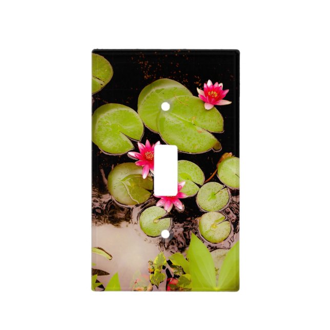 Water lilies and koi pond light switch cover (Front)