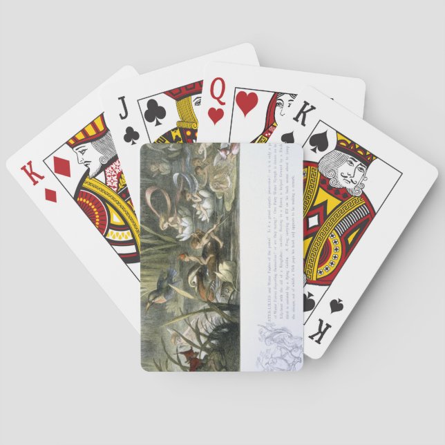 Water-Lilies and Water Fairies, illustration from Poker Cards (Back)
