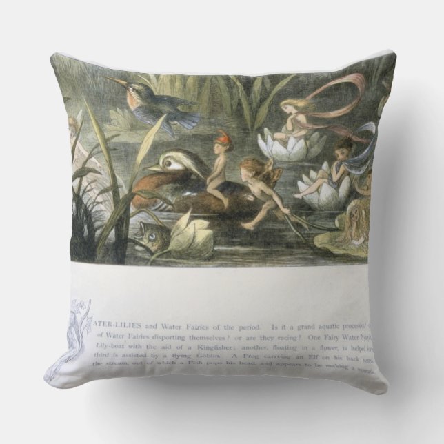 Water-Lilies and Water Fairies, illustration from Throw Pillow (Front)
