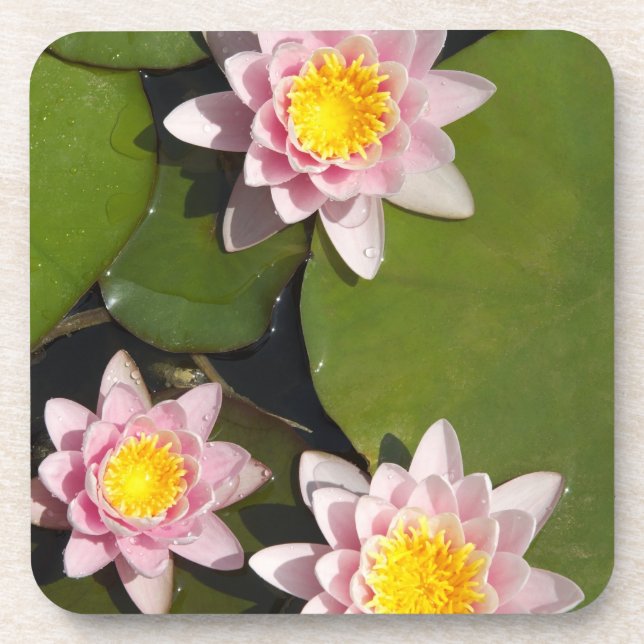 Water lilies beverage coaster (Front)