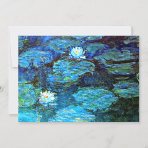 Water Lilies blue by Claude Monet Card