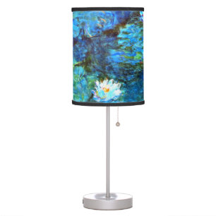 Water Lilies (blue) by Claude Monet Table Lamp