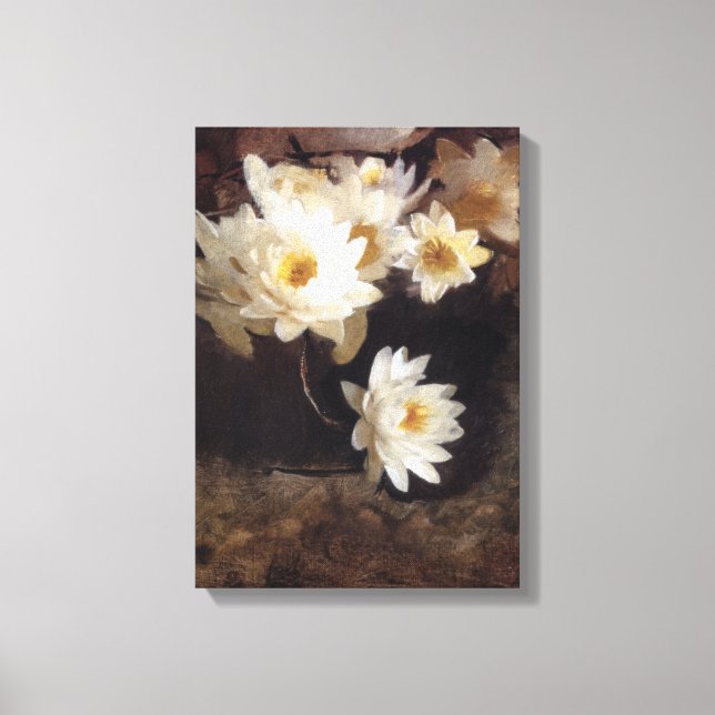 Water Lilies (by Abbott Henderson Thayer) Canvas Print (Front)