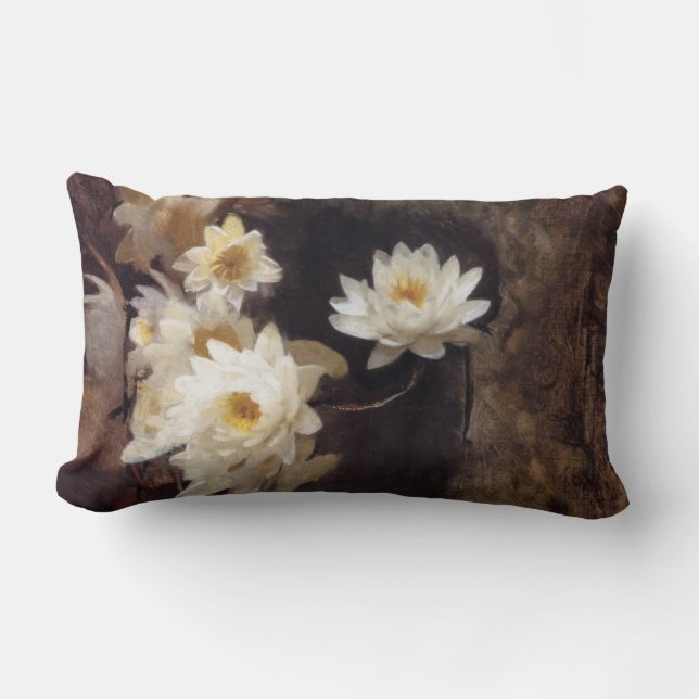 Water Lilies (by Abbott Henderson Thayer) Lumbar Pillow (Front)
