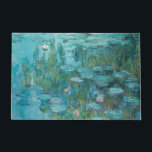 Water Lilies (by Claude Monet, 1915) Doormat<br><div class="desc">This design features a painting by French impressionist artist Claude Monet (1840–1926). It shows the an attractive arrangement of flowering water lilies on the pond at his home in Giverny, northern France. The lilies are painting in beautiful shades of turquoise and green. The original work was completed in 1915, and...</div>