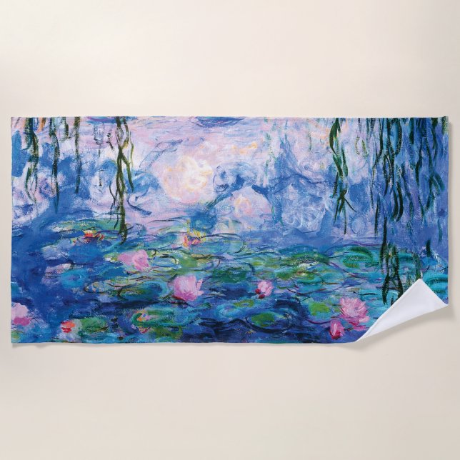Water Lilies by Claude Monet Beach Towel (Front)