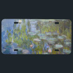 Water Lilies by Claude Monet Classic Impressionist License Plate<br><div class="desc">"Water Lilies" (1915) by Claude Monet is a serene painting that showcases his iconic water lily pond, with soft reflections on the water's surface and a tranquil, almost abstract quality. The painting emphasizes the natural beauty of the pond, surrounded by lush greenery, capturing the gentle play of light and color...</div>