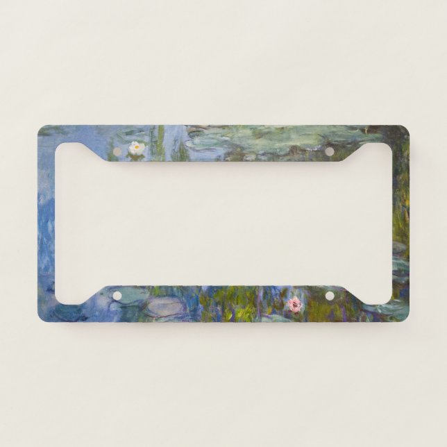 Water Lilies by Claude Monet Classic Impressionist License Plate Frame (Front)