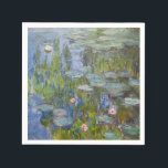 Water Lilies by Claude Monet Classic Impressionist Napkins<br><div class="desc">"Water Lilies" (1915) by Claude Monet is a serene painting that showcases his iconic water lily pond, with soft reflections on the water's surface and a tranquil, almost abstract quality. The painting emphasizes the natural beauty of the pond, surrounded by lush greenery, capturing the gentle play of light and color...</div>