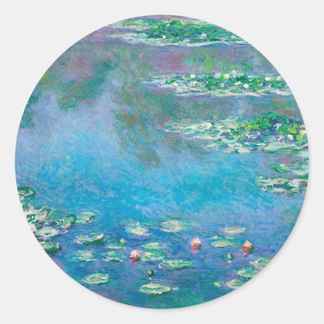 Water Lilies by Claude Monet Classic Round Sticker (Front)
