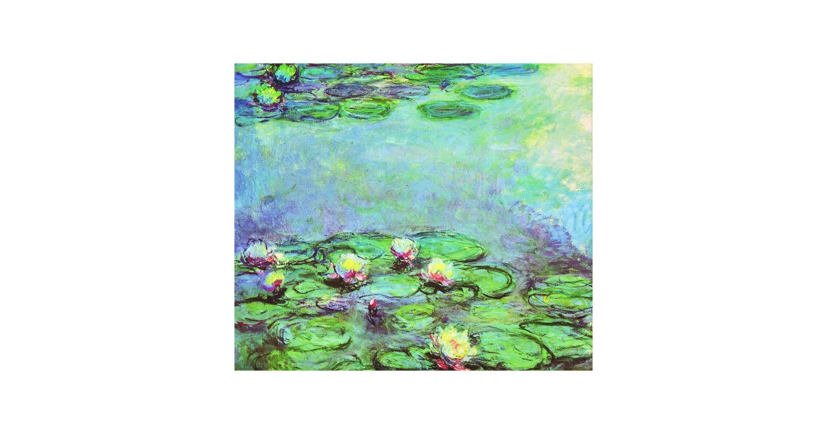 Water Lilies By Claude Monet Impressionism Canvas Print Zazzle