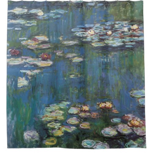 Water lilies by Claude Monetimpressionist painter Shower Curtain