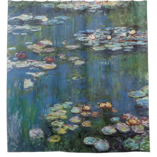 Water lilies by Claude Monetimpressionist painter Shower Curtain