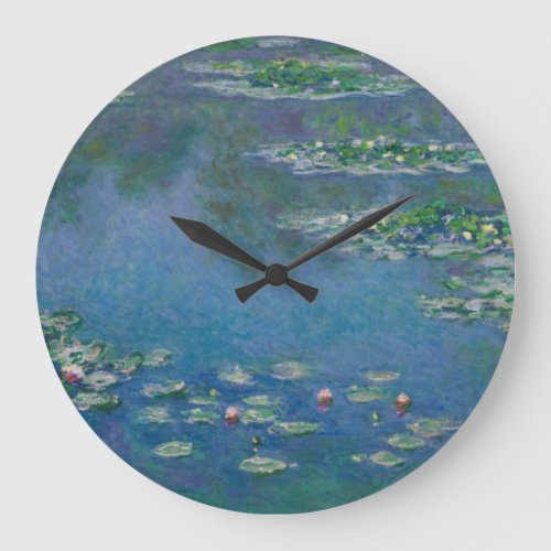 Water Lilies by Claude Monet Large Clock