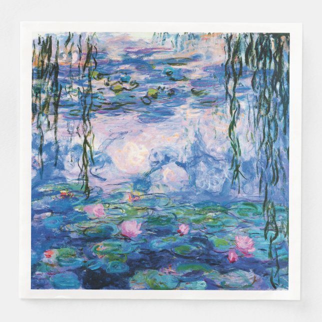 Water Lilies by Claude Monet Paper Dinner Napkins (Front)