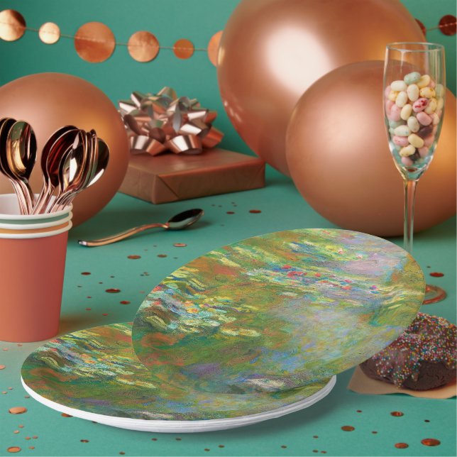 Water Lilies by Claude Monet Paper Plates (Multi)