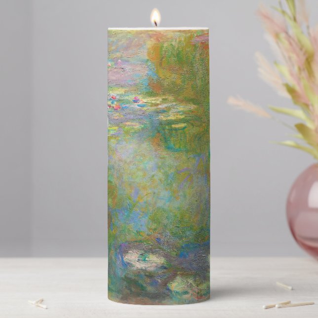 Water Lilies by Claude Monet Pillar Candle (In Situ)