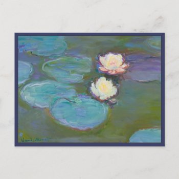 Water Lilies By Claude Monet Postcard by lazyrivergreetings at Zazzle