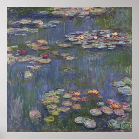 Water Lilies By Claude Monet Poster