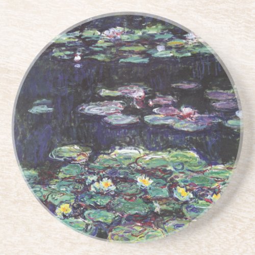 Water Lilies by Claude Monet Sandstone Coaster