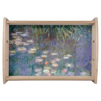 Water Lilies By Claude Monet Serving Tray by lazyrivergreetings at Zazzle